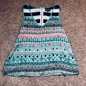 Fancy Tank Top With Zipper On Back